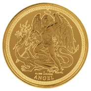 Moneda Ángel Isla de Man de Oro de 1 oz 2024