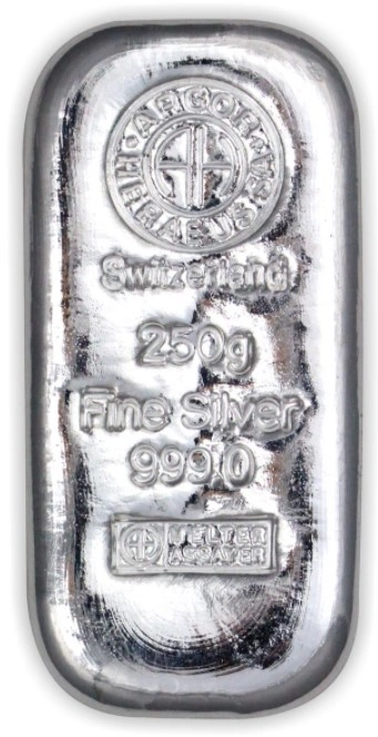 Lingote de Plata de 250 g Argor-Heraeus