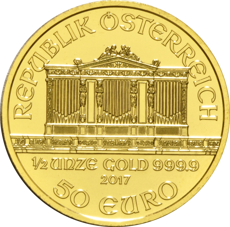 Moneda Filarmónica Viena de Oro de 1/2 oz 2017