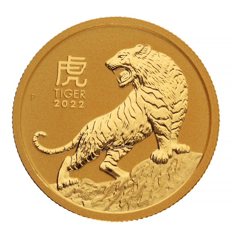 Moneda Oro 1/4 oz Perth Mint 2022 Año del Tigre