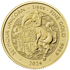 Moneda Bestias Tudor de Oro de 1/4 oz Unicornio de Seymour 2024