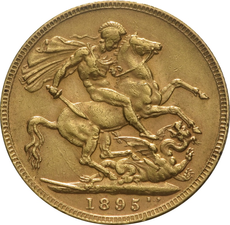 1895 Gold Sovereign - Victoria Old Head - London