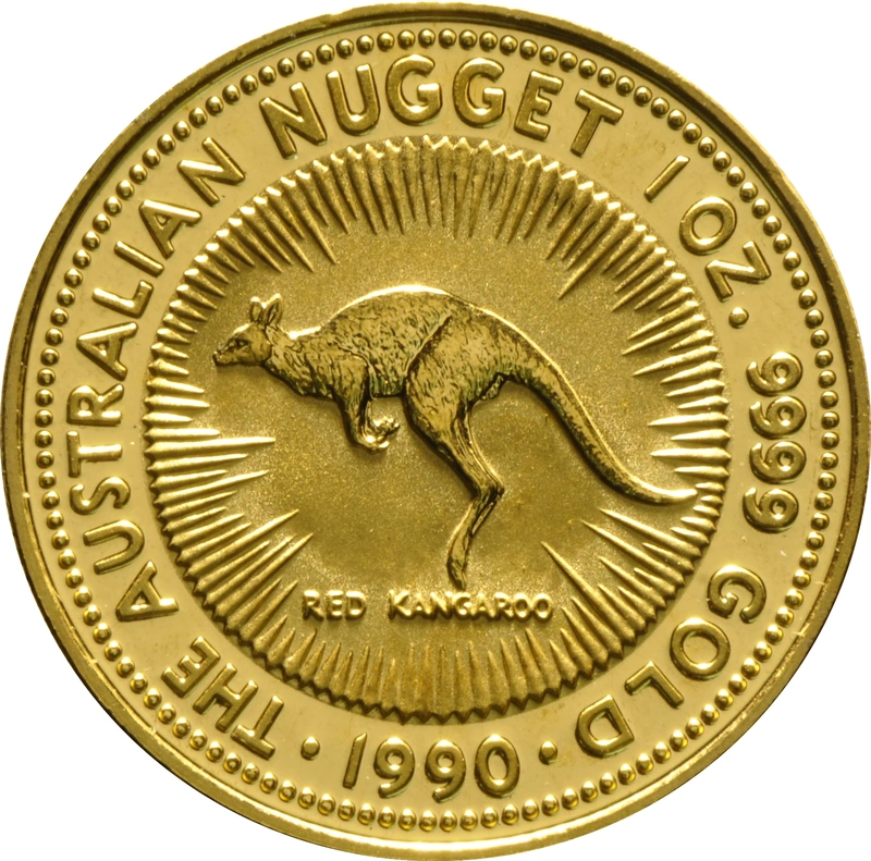 Moneda Nugget Australiano do Oro de 1 oz 1990