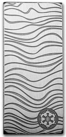 Moneda de Plata Rectangular de 10 oz - Guerra de las Galaxias™ Mandalorian Beskar