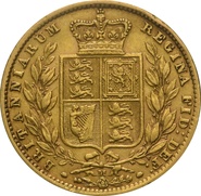 Soberano de Oro 1872 - Victoria Joven con Reverso Escudado (M)