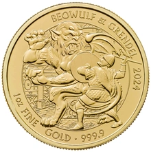 Moneda Mitos y Leyendas Beowulf & Grendel de Oro de 1 oz 2024