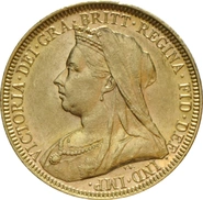 Soberanos de Oro Victoria Old Head 1893 - 1901