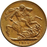 Moneda Soberano de Oro 1914 Jorge V (M)