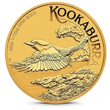 Moneda de oro australiana Kookaburra 2026 de 1/10 oz