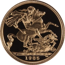 Moneda Soberano de Oro Proof 1985 en Caja Original