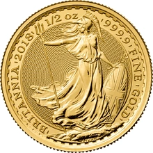 Moneda Britannia de Oro de 1/2 oz 2018