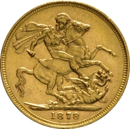 Moneda Soberano de Oro 1878 Victoria Joven (M)