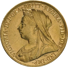 Moneda Soberano de Oro Victoria Velada 1898 (M)