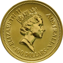 Moneda Nugget Australiano do Oro de 1 oz 1990