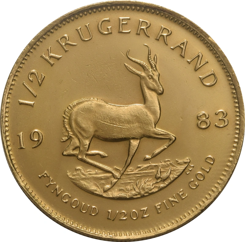Moneda Krugerrand de 1/2 oz de Oro 1983