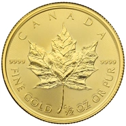 Maple Leaf Canadiense de 1/2 oz de Oro 2020