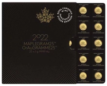Paquete MapleGram 25 g de Oro 2022