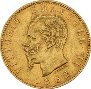 Moneda 20 Liras Italianas - Víctor Manuel II