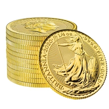 Moneda Britannia de Oro de 1/4 oz 2020