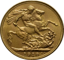 Moneda Soberano de Oro 1918 Jorge V (i)