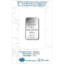 Lingote de Plata de 10 g PAMP