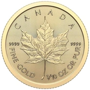 Maple Leaf Canadiense de 1/10 oz de Oro 2024