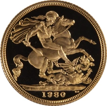 Moneda Soberano de Oro Proof 1980 en Caja Original