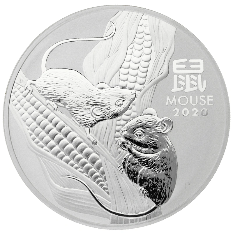 Moneda Perth Mint Calendario Lunar de Plata de 1 kg 2020 Año del Ratón