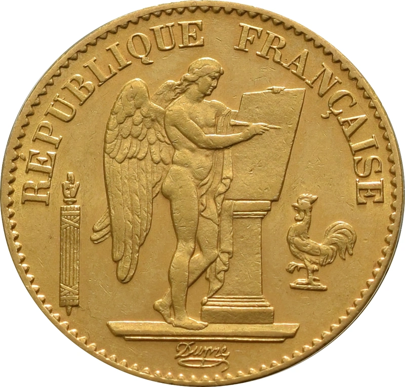 Moneda 20 Francos Franceses Ángel de la Guarda
