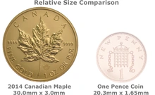 Maple Leaf Canadiense de 1 oz de Oro 2014