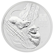 Moneda Perth Mint Calendario Lunar de Plata de 1/2 oz 2020 Año del Ratón