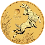 Moneda Perth Mint Calendario Lunar de Oro de 1/20 oz Año del Conejo 2023