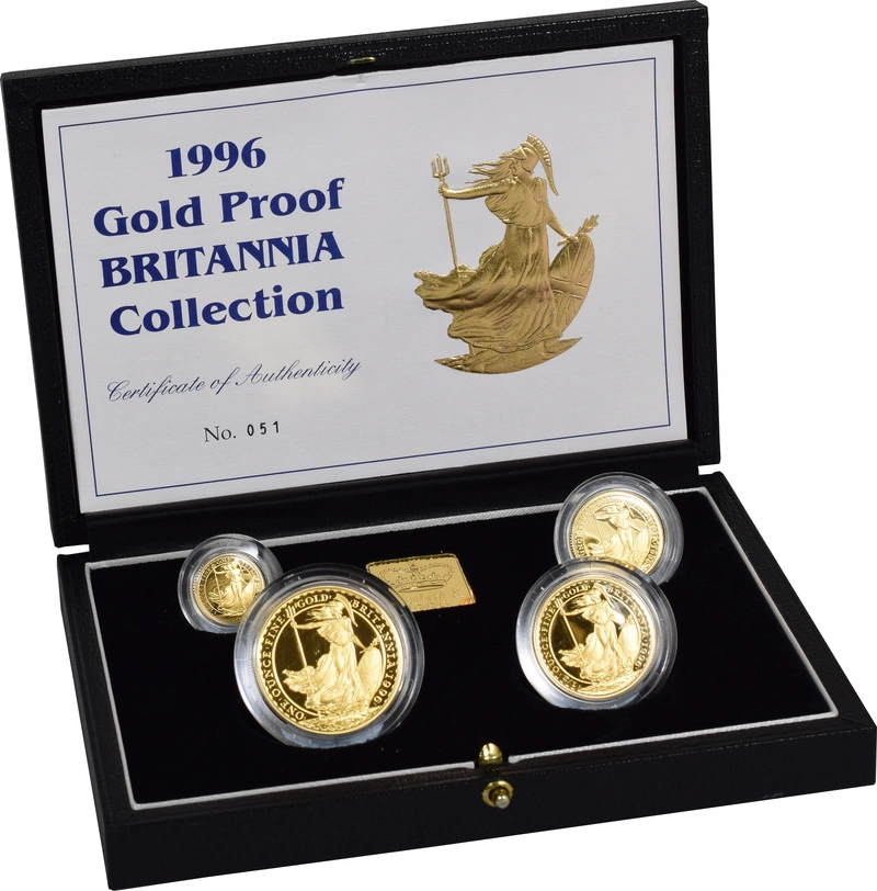 Juego de 4 Britannias Proof 1996 (en Caja Original)