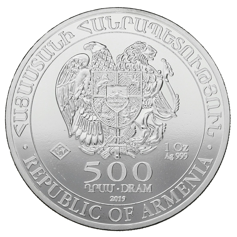 Moneda Arca de Noé Armenia de Plata de 1 oz 2019