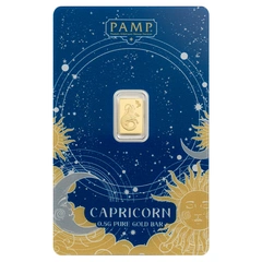 0.5g Lingote de oro PAMP Zodiac Capricornio Minted