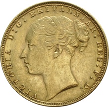 Soberano de Oro 1884 - Victoria Joven (L)