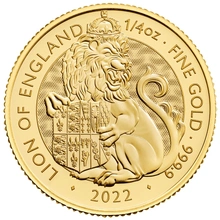 Moneda Bestias Tudor León Inglaterra de Oro de 1/4 oz 2022