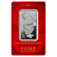 Lingote de Plata de 1 oz PAMP Año del Dragón 2024