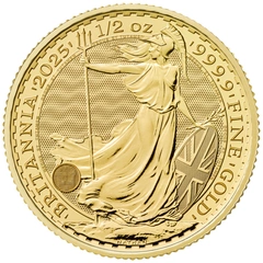 Moneda Britannia de Oro de 1/2 onza 2025