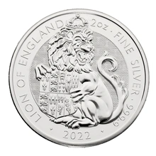 Moneda Bestias de Tudor El León de Inglaterra de Plata de 2 oz 2022