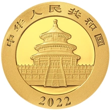Moneda Panda Chino de Oro de 1 g 2022