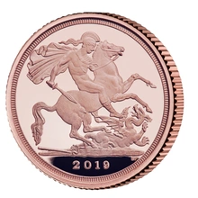 Moneda Cuarto Soberano de Oro Proof 2019 en Caja Original