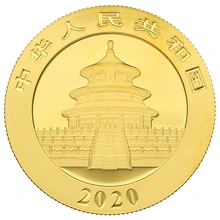 Moneda Panda Chino de Oro de 15 g 2020