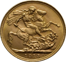 Moneda Soberano de Oro 1915 Jorge V (S)