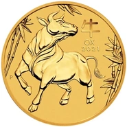 Moneda Perth Mint Calendario Lunar de Oro de 1 oz 2021 Año del Buey