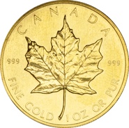 Hoja de Arce Canadiense de 1oz de Oro 1983