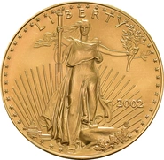 Moneda American Eagle de Oro de 1 oz 2002