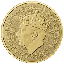 Moneda de Oro de £25 cuartos de onza de la Coronación de 2023