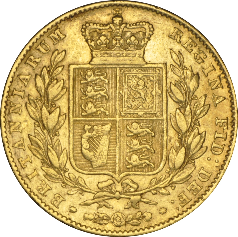 Moneda Soberano de Oro 1838 Victoria Joven con Reverso Escudado (L)