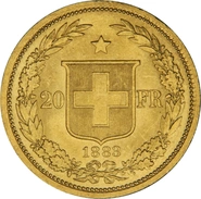 Moneda 20 Francos Suizos Cabeza Libertas